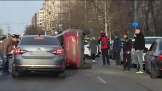 VIDEO Accident grav, cu șase mașini, &icirc;n București