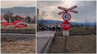 O gravidă a murit după ce căruța &icirc;n care se afla a fost lovită de tren, &icirc;n Miercurea Ciuc. Un bebeluș, doi minori și un bărbat, &icirc;n stare gravă