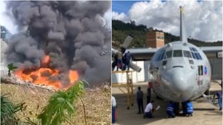 VIDEO Avion militar prăbușit &icirc;n Columbia. Cel puțin 120 de persoane erau la bord