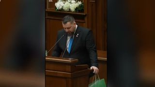 VIDEO De ce a venit un senator AUR cu cactusul colorat &icirc;n plen: &bdquo;Este rezistent, nu cere prea multă atenție&rdquo;