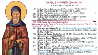 Ce sărbătoare este &icirc;n Calendarul ortodox pe 2 aprilie 2026?