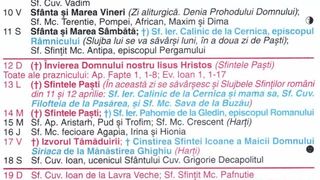 Calendar ortodox aprilie 2026