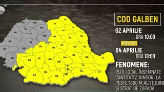 VIDEO Cod galben de v&acirc;nt, ploi și ninsori. Ce zone din Rom&acirc;nia sunt afectate