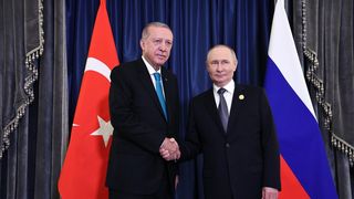 Recep Tayyip Erdogan, alături de Vladimir Putin&nbsp;