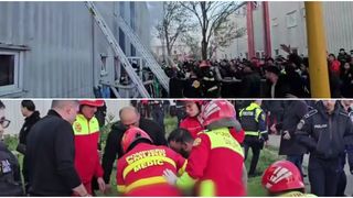 VIDEO Incendiu devastator &icirc;ntr-un bloc din Constanța! Pompierii, &icirc;ncurcați de oamenii care voiau să ajute