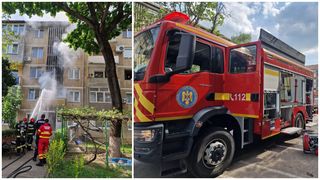 Incendiu &icirc;ntr-un bloc din Oradea. Pompierii au intervenit de urgență