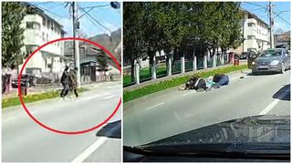 VIDEO Momentul &icirc;n care două bătr&acirc;ne sunt spulberate pe o trecere de pietoni din Neamț. La volan era o t&acirc;nără de 28 de ani