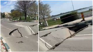 Un drum din Techiorghiol s-a surpat! Primarul spune că este un pod vechi de 70-90 de ani. Măsurile luate de autorități