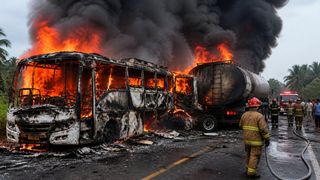 Accident cumplit &icirc;n Sumatra de Sud, Indonezia