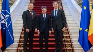 Karol Nawrocki, Nicușor Dan și Mark Rutte, la Palatul Cotroceni