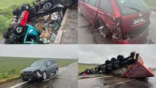 Accident mortal &icirc;n Ialomița. Un șofer de TIR a decedat după impactul puternic cu două autoturisme 
