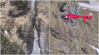 VIDEO Un turist bulgar a căzut &icirc;ntr-o prăpastie din Munții Bucegi. Bărbatul a alunecat pe zăpadă si s-a prăbușit pe Valea Caraimanului