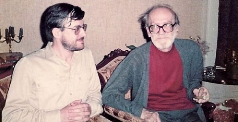 Culianu, alături de mentorul său, Mircea Eliade 
