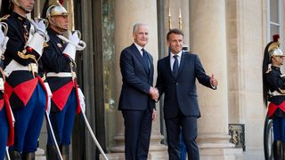 Emmanuel Macron, alături de premierul Norvegiei