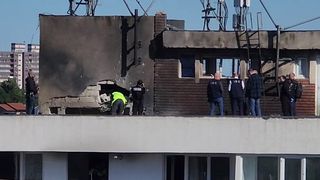 Blocul din Galați peste care s-a prăbușit o dronă
