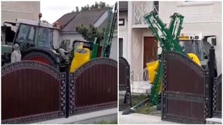 Un primar din Botașani a lovit cu tractorul un pieton, apoi a intrat &icirc;ntr-o casă. Victima, un t&acirc;năr de 23 de ani, a ajuns la spital