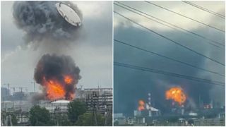 VIDEO Momentul &icirc;n care Ucraina a atacat din nou o rafinărie importantă din Rusia. Și un bloc de apartamente din apropierea Moscovei a fost lovit