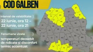 VIDEO Coduri galbene de caniculă și instabilitate atmosferică! Ce temperaturi sunt așteptate &icirc;n Rom&acirc;nia