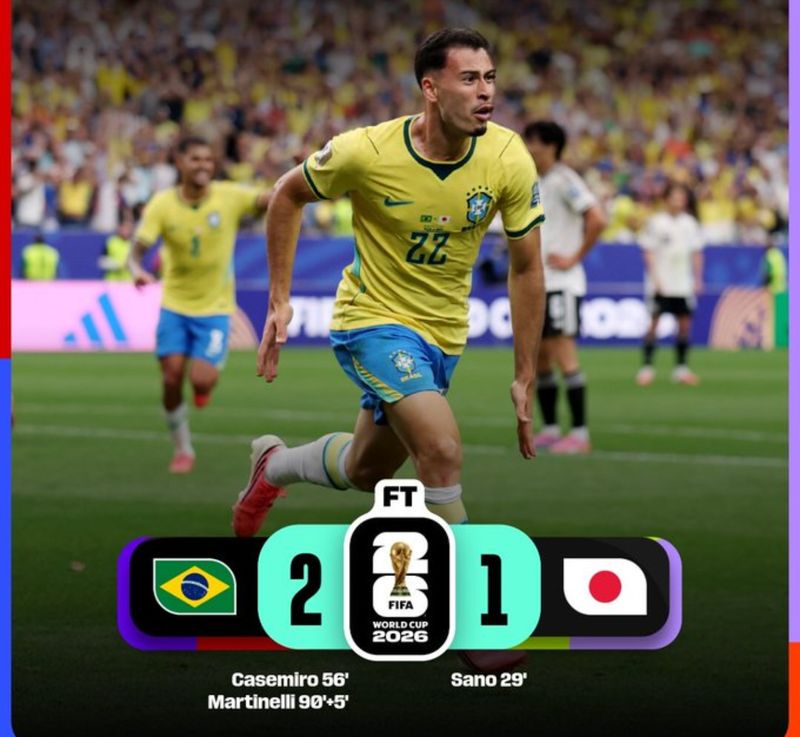 Cupa Mondială FIFA 2026. Brazilia, calificată în optimi în ultimul minut al meciului cu Japonia