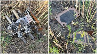 O dronă cu &icirc;ncărcătură explozivă, găsită &icirc;ntr-un lan de rapiță din Tulcea. MApN: &bdquo;A fost detonată controlat&rdquo;