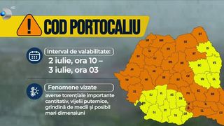 VIDEO Vreme instabilă &icirc;n Rom&acirc;nia: cod portocaliu de vijelii și cod galben de caniculă