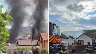 Incendiu violent &icirc;n județul Argeș