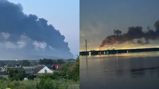 VIDEO Centrală energetică din Rusia, &icirc;n flăcări după un atac ucrainean cu rachete