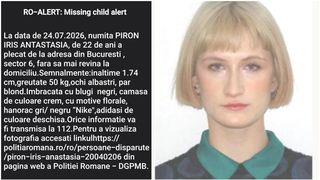 Mesaj RO-Alert după ce Iris a dispărut! T&acirc;năra de 22 de ani este de negăsit de mai multe zile, după ce a plecat de acasă din Sectorul 6