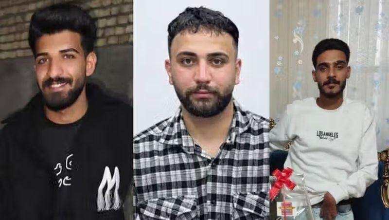Amirhossein Safari și verii săi Alireza și Abolfazl Sepahi (de la dreapta la stânga) au fost condamnați la moarte în urma arestării lor în timpul protestelor extinse din Iran din ianuarie.
