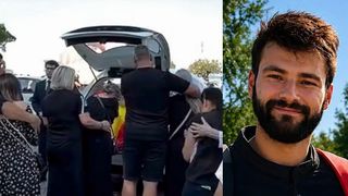 Alexandru, condus pe ultimul drum, &icirc;n Italia, după ce a murit salv&acirc;nd un copil de la &icirc;nec. Sicriul a fost acoperit cu drapelele Italiei și Rom&acirc;niei