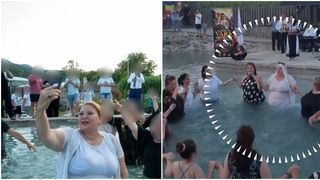 VIDEO Diana Șoșoacă a &icirc;ncins hora &icirc;n piscină