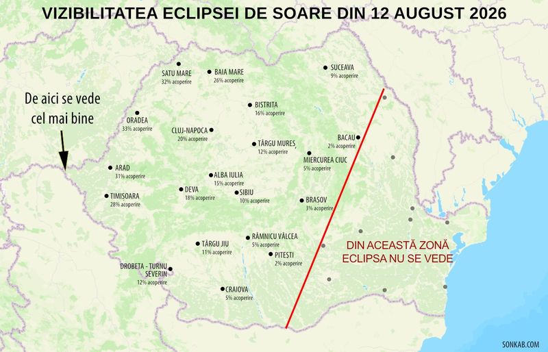 De unde poate fi văzută eclipsa de Soare