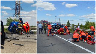 Tragedie pe DN 2B, &icirc;n Brăila. Doi soți au murit și alte 4 persoane sunt rănite după ce o mașină și un microbuz s-au ciocnit