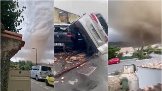 VIDEO Tornadă uriașă &icirc;n sudul Franței. Sute de case și mașini distruse, 40 de oameni răniți