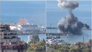 VIDEO Lovitură dură pentru Putin. Un vas rusesc de la Marea Neagră, aruncat &icirc;n aer