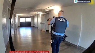 VIDEO Imagini dramatice surprinse de bodycam &icirc;n timpul atacului armat din Minneapolis. Doi polițiști &icirc;mpușcați, atacatorul neutralizat