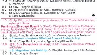 Calendar ortodox octombrie 2026