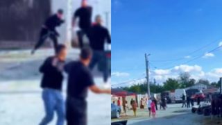 VIDEO Focuri de armă &icirc;n Medgidia, după o bătaie &icirc;n stradă ca-n ringul de box. Șapte bărbați reținuți, două mașini avariate