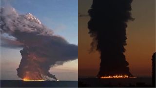 Petrolier din flota fantomă a Rusiei, &icirc;n flăcări