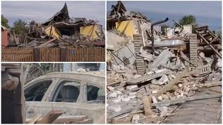 VIDEO Dezastru &icirc;n Vrancea! O explozie produsă din cauza unei butelii a distrus trei imobile. Un bărbat de 53 de ani, &icirc;n stare gravă
