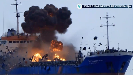 VIDEO Noi detalii despre atacul navei civile din Marea Neagră. Un marinar ucis, trei dispăruți și tensiuni &icirc;n creștere &icirc;n zona portului Constanța