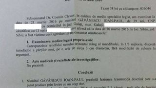 Prosport a publicat certificatul medico-legal scos de Paul Gavanescu dupa conflict