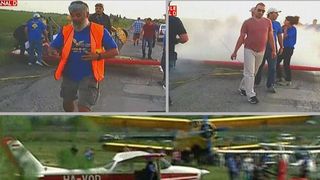 Imagini de infarct dupa ce un delta plan s-a prabusit la Braila! Oamenii prezenti la mitingul aviatic au trait clipe cumplite!