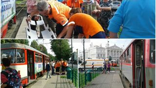 Clipe de groaza pentru o femeie din Arad:aceasta a fost tarata de tramvai mai multi metri, fara ca vatmanul sa observe