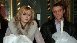 Anastase si Farca, emotionati, la un botez