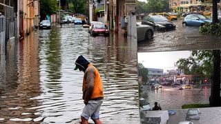 C&acirc;teva minute de ploaie torenţială au transformat Bucureştiul &icirc;n Mica Veneţie, iar maşinile &icirc;n gondole cu roţi.