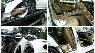 Accident grav in care a fost implicat un om de afaceri din Gorj. Porsche-ul afaceristului s-a facut zob