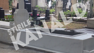 Mormantul este deschis, pentru ca se face cripta din marmura