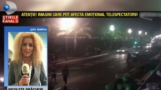 Un jurnalist Kanal D, aflat in Franta, a reusit sa evite ca prin minune atacul terorist din Nisa. Nicoleta Dragusin: "Oamenii sunt si acum terorizati, evita promenada, foarte putini vin sa se uite sa