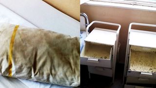 Noi imagini dezastru din spitalele din Romania! Pacientii spitalului din Sighisoara sunt nevoiti sa doarma pe perne mizerabile!